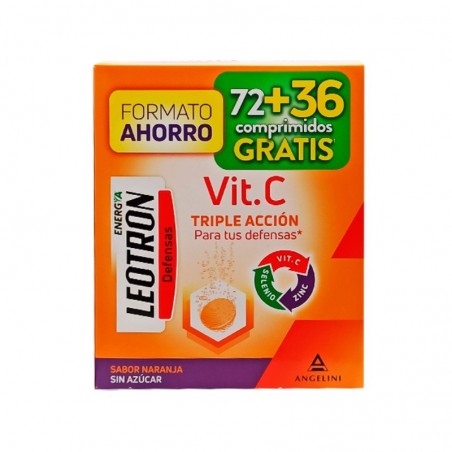  LEOTRON VITAMINA C NARANJA 72 COMPRIMIDOS + 36 GRATIS 