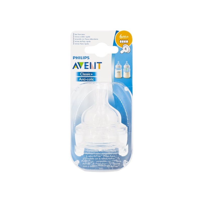 AVENT AIRFLEX TETINA FLUJO RÁPIDO 4 AGUJ.