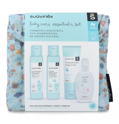 SUAVINEX NECESER DE VIAJE DE TELA AZUL BABY CARE ESSENTIALS SET