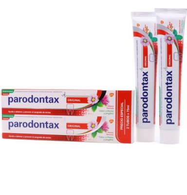 PARODONTAX DUPLO DENTÍFRICO ORIGINAL SABOR MENTA Y JENGIBRE 2X75ML