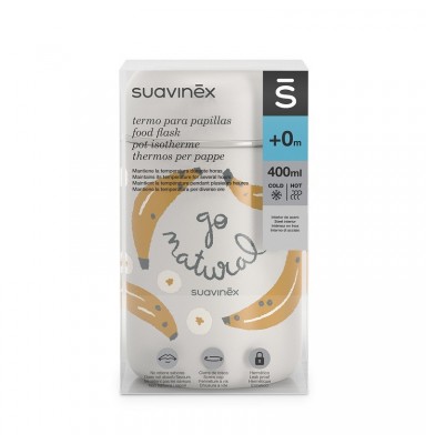 SUAVINEX TERMO PARA PAPILLAS "GO NATURAL" PLÁTANOS 400ML