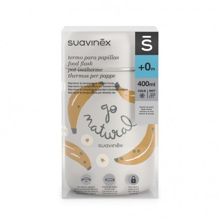  SUAVINEX TERMO PARA PAPILLAS "GO NATURAL" PLÁTANOS 400ML 