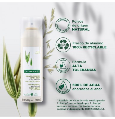 KLORANE CHAMPÚ AVENA SPRAY SECO 150 ML