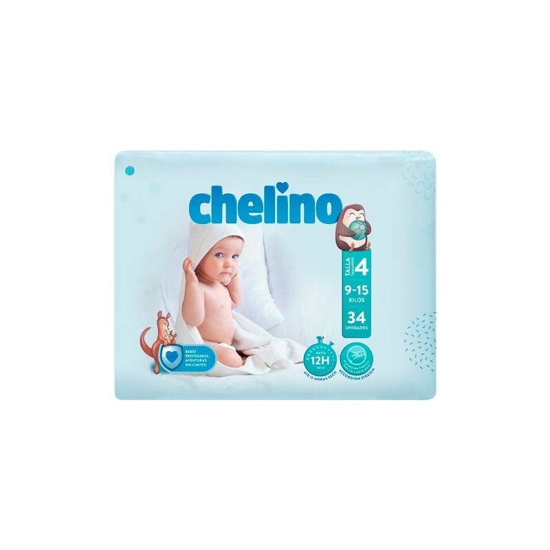 CHELINO PAÑAL TALLA 4 9-15 KG 34 UNIDADES