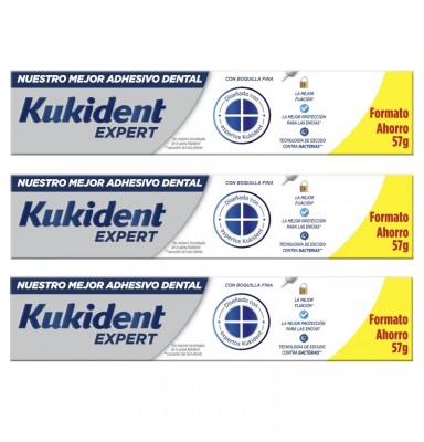 KUKIDENT EXPERT ADHESIVO PRÓTESIS DENTAL PACK AHORRO 3X57GR