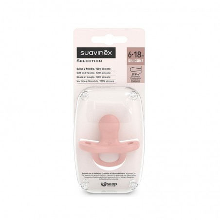  SUAVINEX CHUPETE TODOSILICONA SX PRO FISIOLÓGICA 6-18 MESES (ROSA) 