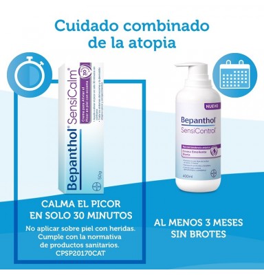 BEPANTHOL SENSICONTROL CREMA EMOLIENTE DIARIA 400ML + BEPANTHOL SENSICALM CREMA 50GR