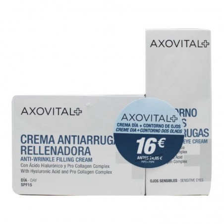  AXOVITAL PACK CREMA ANTIARRUGAS DÍA 50ML + CONTORNO DE OJOS 15ML 