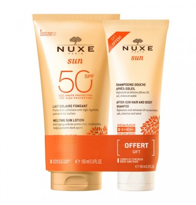 NUXE SUN LECHE SOLAR FUNDENTE SPF 50+ CHAMPÚ AFTER SUN 100ML DE REGALO