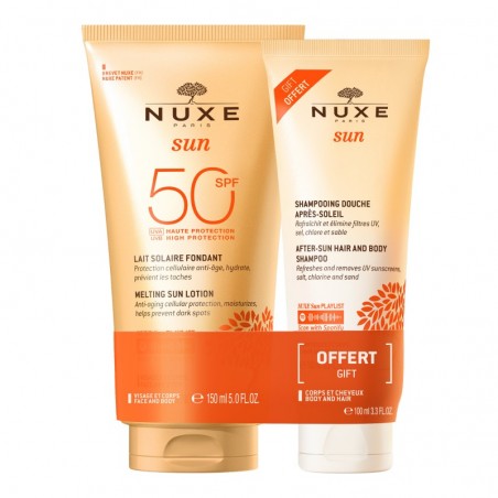  NUXE SUN LECHE SOLAR FUNDENTE SPF 50+ CHAMPÚ AFTER SUN 100ML DE REGALO 