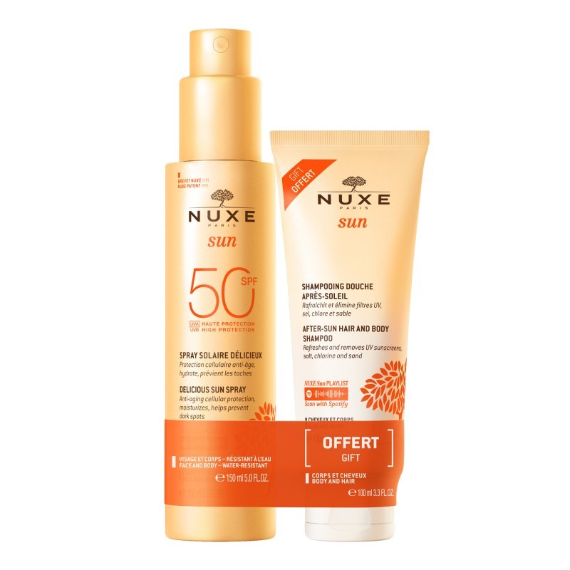 NUXE SUN SPRAY SOLAR DELICIOSO SPF 50+ CHAMPÚ AFTER SUN 100ML DE REGALO