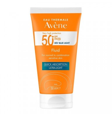 AVÈNE SOLAR FLUIDO FACIAL PIEL SENSIBLE NORMAL A MIXTA SPF50+ (50ML)