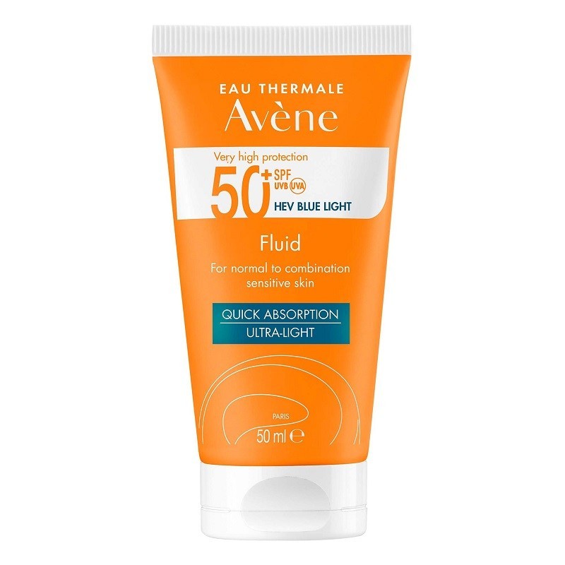 AVÈNE SOLAR FLUIDO FACIAL PIEL SENSIBLE NORMAL A MIXTA SPF50+ (50ML)