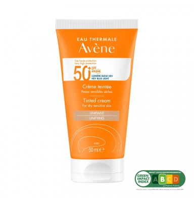 AVÈNE SOLAR CREMA CON COLOR PIEL SENSIBLE SECA SPF50+ (50ML)