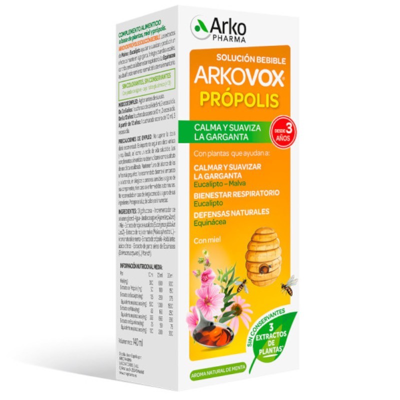 ARKOVOX PRÓPOLIS MENTA SOLUCIÓN BEBIBLE 140 ML