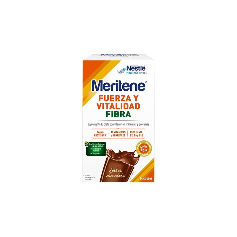 MERITENE FIBRA SABOR CHOCOLATE 14 SOBRES.