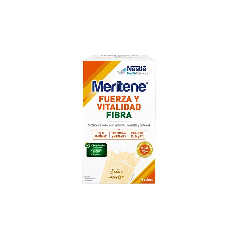 MERITENE FIBRA BATIDOS SABOR VAINILLA 14 SOBRES