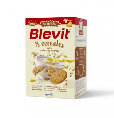 BLEVIT SUPER FIBRA 8 CEREALES Y GALLETA 500G