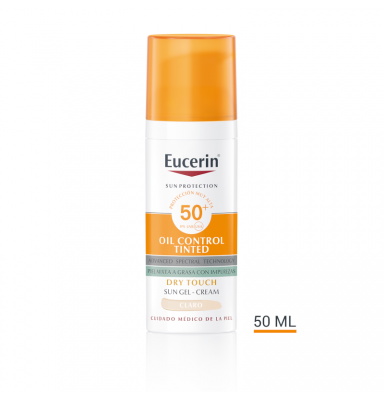 EUCERIN FACE OIL CONTROL DRY TOUCH GEL CREMA SPF50+ TINTED LIGHT 50ML