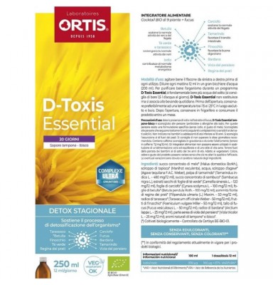 ORTIS D-TOXIS ESSENTIAL FRAMBUESA HIBISCO BIO 250 ML