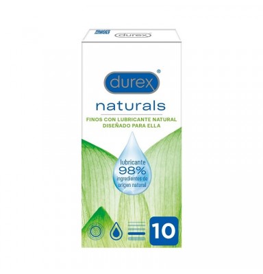 DUREX NATURALS PRESERVATIVOS FINOS CON LUBRICANTE NATURAL 10 UNIDADES