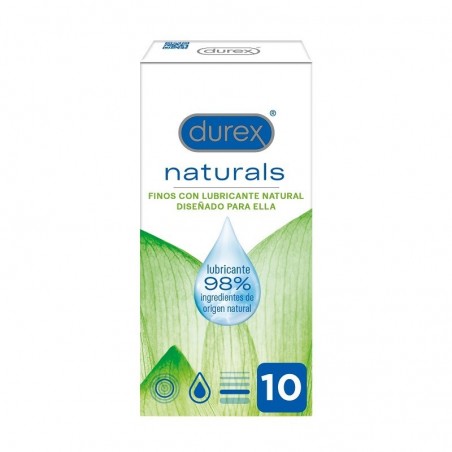  DUREX NATURALS PRESERVATIVOS FINOS CON LUBRICANTE NATURAL 10 UNIDADES 