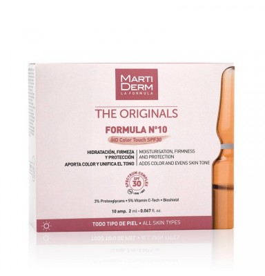 MARTIDERM AMPOLLAS FÓRMULA Nº10 SPF 30 CON COLOR X10 AMPOLLAS