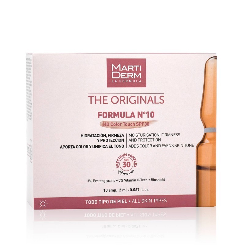 MARTIDERM AMPOLLAS FÓRMULA Nº10 SPF 30 CON COLOR X10 AMPOLLAS