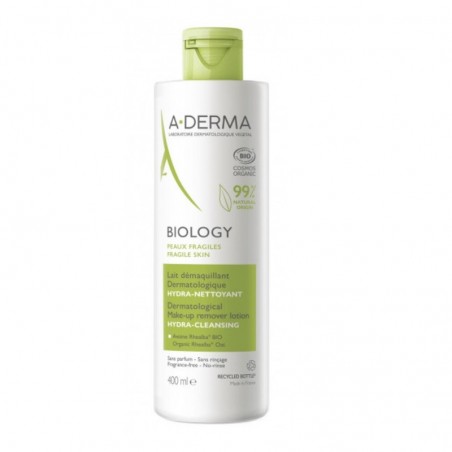  A-DERMA BIOLOGY LECHE DESMAQUILLANTE DERMATOLÓGICA 400ML 