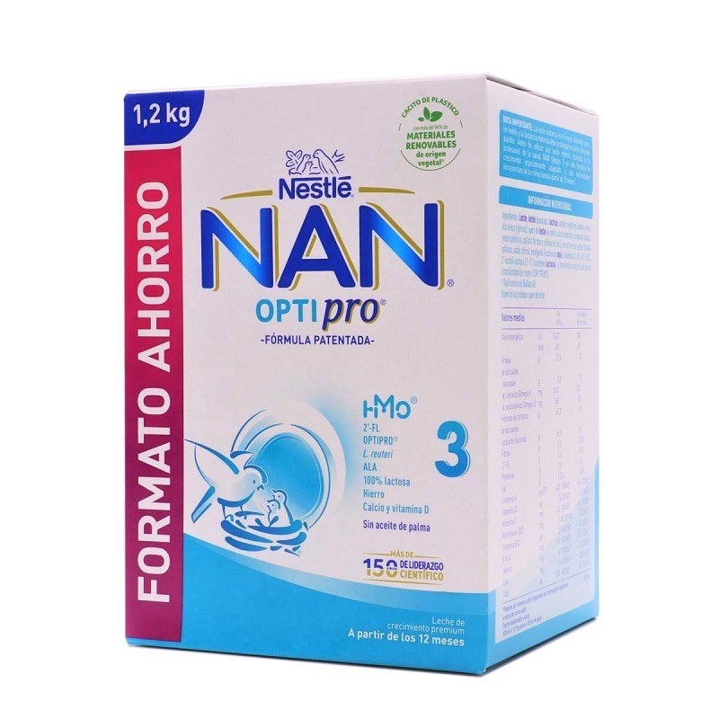 NAN OPTIPRO 3 LECHE DE CRECIMIENTO EN POLVO 1200GR FORMATO AHORRO