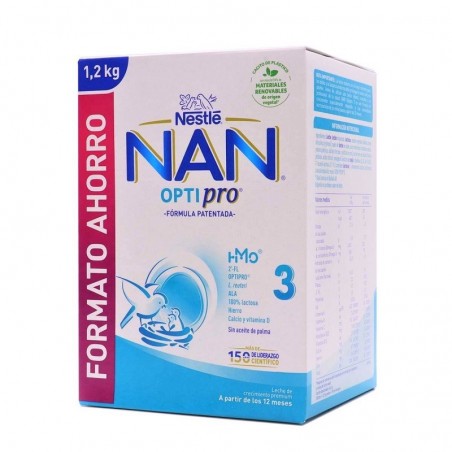  NAN OPTIPRO 3 LECHE DE CRECIMIENTO EN POLVO 1200GR FORMATO AHORRO 