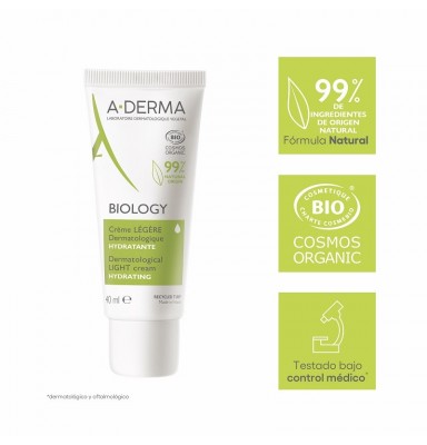 A-DERMA BIOLOGY CREMA LIGERA DERMATOLÓGICA HIDRATANTE BIO 40ML