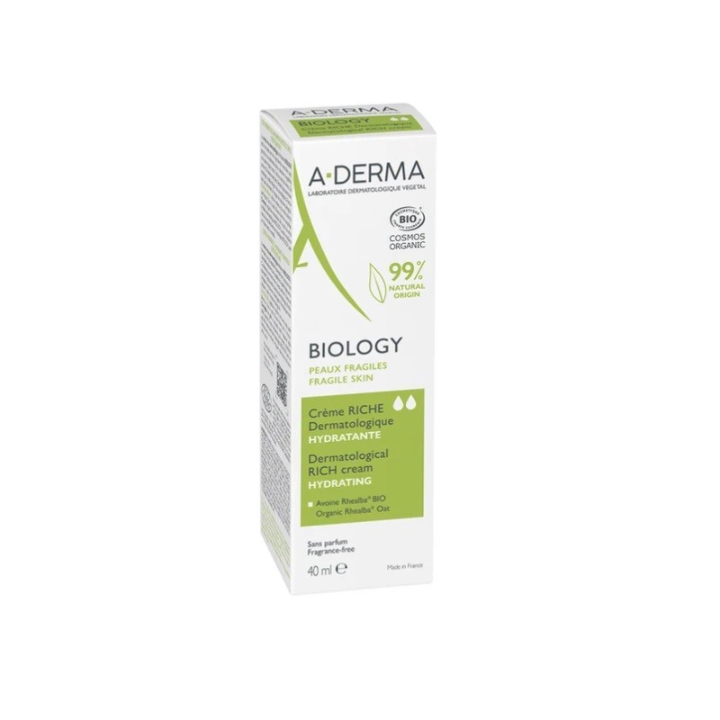 A-DERMA BIOLOGY CREMA RICA DERMATOLÓGICA HIDRATANTE BIO 40ML