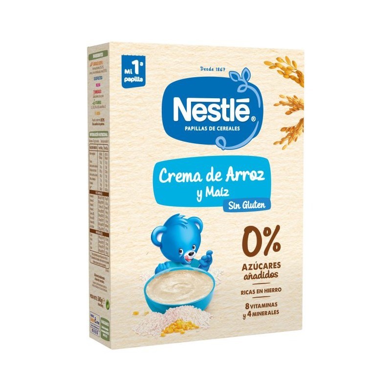 NESTLÉ PAPILLA SIN GLUTEN CREMA DE ARROZ Y MAÍZ 240G