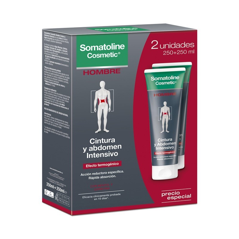 SOMATOLINE HOMBRE CINTURA Y ABDOMEN INTENSIVO DUPLO 2X250ML