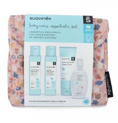 SUAVINEX NECESER DE VIAJE DE TELA ROSA BABY CARE ESSENTIALS SET