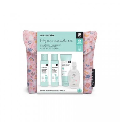 SUAVINEX NECESER DE VIAJE DE TELA ROSA BABY CARE ESSENTIALS SET