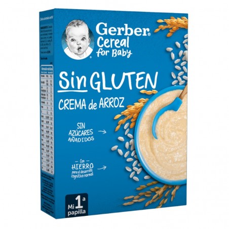  GERBER PAPILLAS CREMA DE ARROZ SIN GLUTEN +6 MESES 250G 