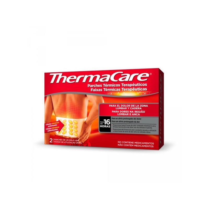 THERMACARE PARCHES DE CALOR PARA DOLOR ZONA LUMBAR Y CADERA 2UDS