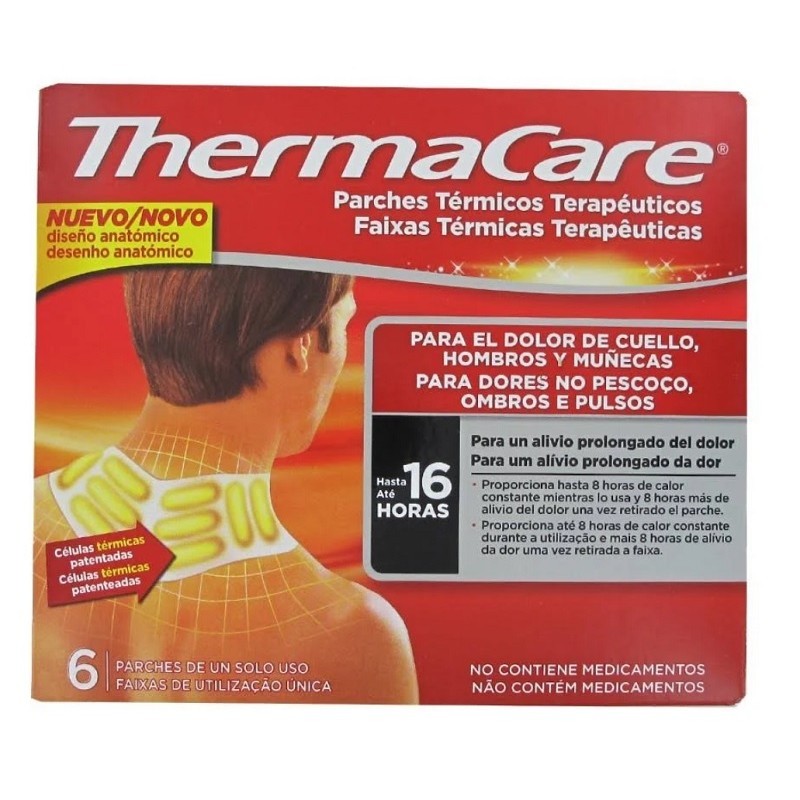 THERMACARE PARCHES DE CALOR PARA DOLOR DE CUELLO, HOMBROS Y MUÑECAS 6UDS