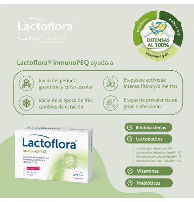 LACTOFLORA PROBIÓTICOS INMUNOPEQ 30 CÁPSULAS