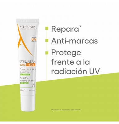 A-DERMA EPITHELIALE AH ULTRA CREMA REPARADORA PROTECTORA SPF 50+ (40ML)