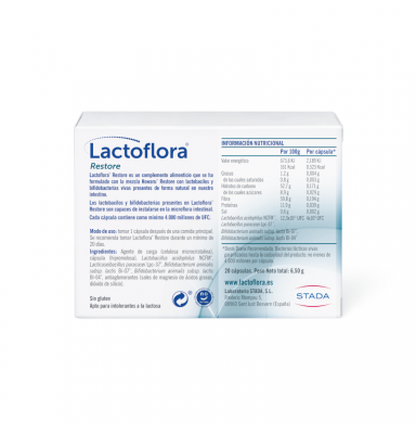 LACTOFLORA RESTORE ADULTOS 20 CÁPSULAS