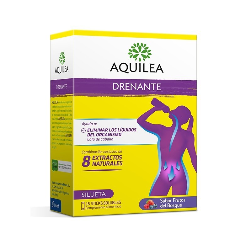 AQUILEA DRENANTE 15 STICKS SOLUBLES SABOR FRUTAS DEL BOSQUE