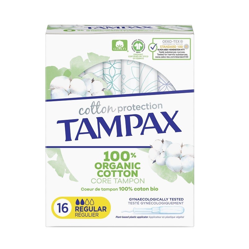 TAMPAX ORGANIC COTTON REGULAR TAMPONES 16 UNIDADES