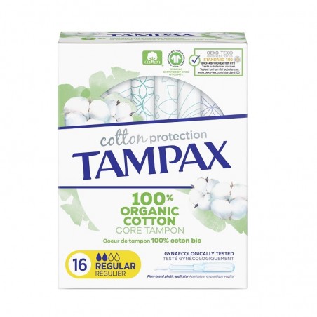  TAMPAX ORGANIC COTTON REGULAR TAMPONES 16 UNIDADES 