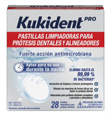 KUKIDENT PRO PASTILLAS LIMPIADORAS DE PRÓTESIS DENTALES 28 TABLETAS