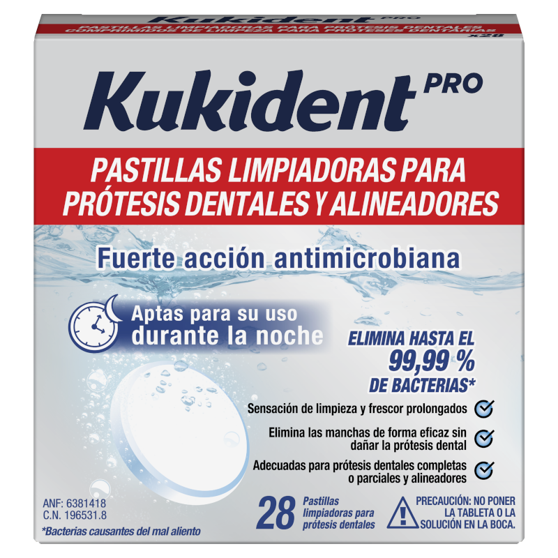 KUKIDENT PRO PASTILLAS LIMPIADORAS DE PRÓTESIS DENTALES 28 TABLETAS