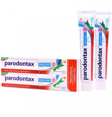 PARODONTAX DUPLO DENTÍFRICO HERBAL FRESH SABOR EUCALIPTO Y MENTA 2X75ML