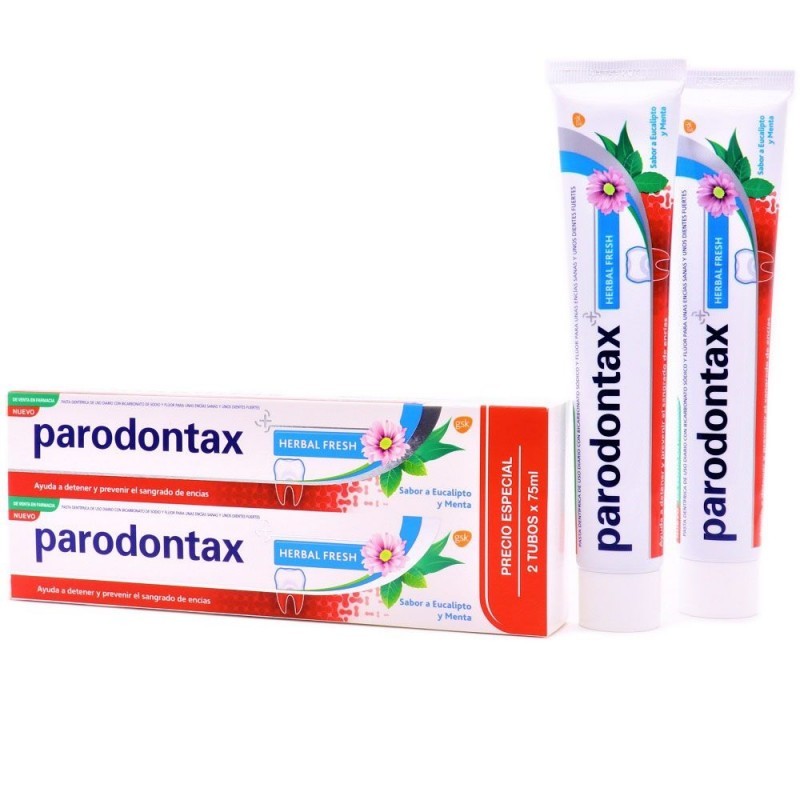 PARODONTAX DUPLO DENTÍFRICO HERBAL FRESH SABOR EUCALIPTO Y MENTA 2X75ML